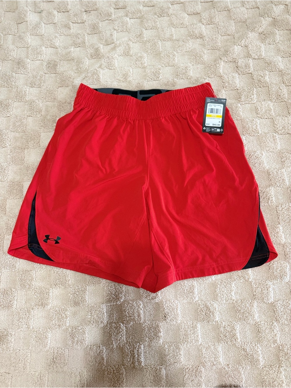 NWT Under Armour Elevated Woven 2.0 Shorts Men’s M Red Black